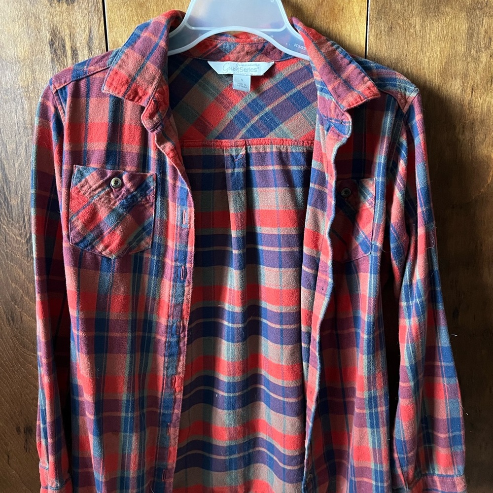 Gander Mountain Guide Series Red and Blue Plaid Button Down Shirt